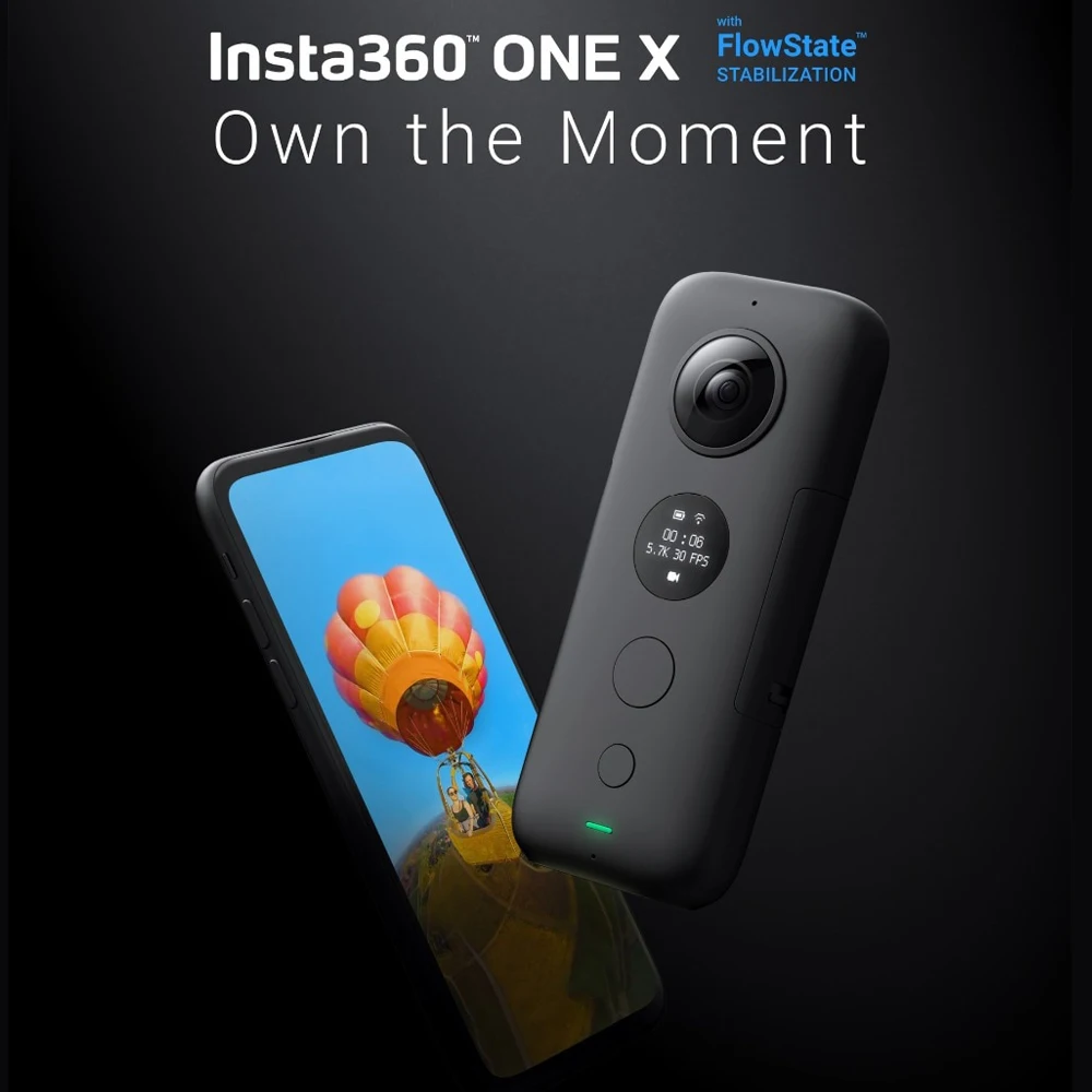 Экшн камера Insta360 ONE X водонепроницаемая Спортивная мини 5 7 K для iPhone Android 18 МП фото