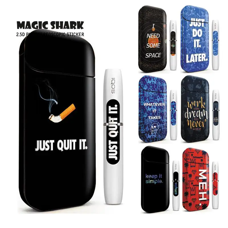 

Magic Shark Just Do It Stereo Sticker Skin for IQOS 2.4 Plus Printing Cover Skin Electronic Cigarette Protective Sticker Case