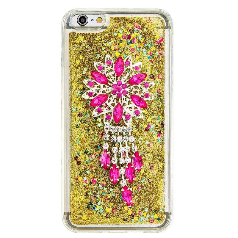 Bling Снег Жемчужина Металл Кристалл Алмаза Жидкий Песок плывун Для iPhone 7 плюс 6 S 5 5S