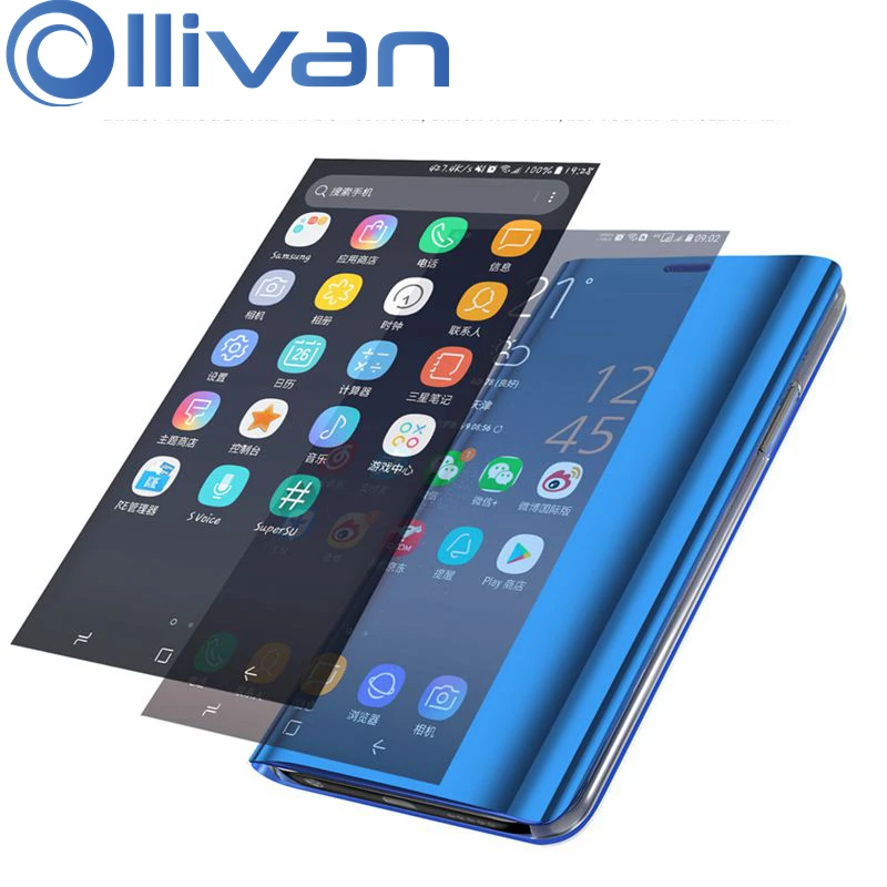 Smart Phone Case For Samsung S10 Plus Coque Luxury Leather Flip Galaxy S10E Cases S 10 Funda Mirror | Мобильные телефоны и