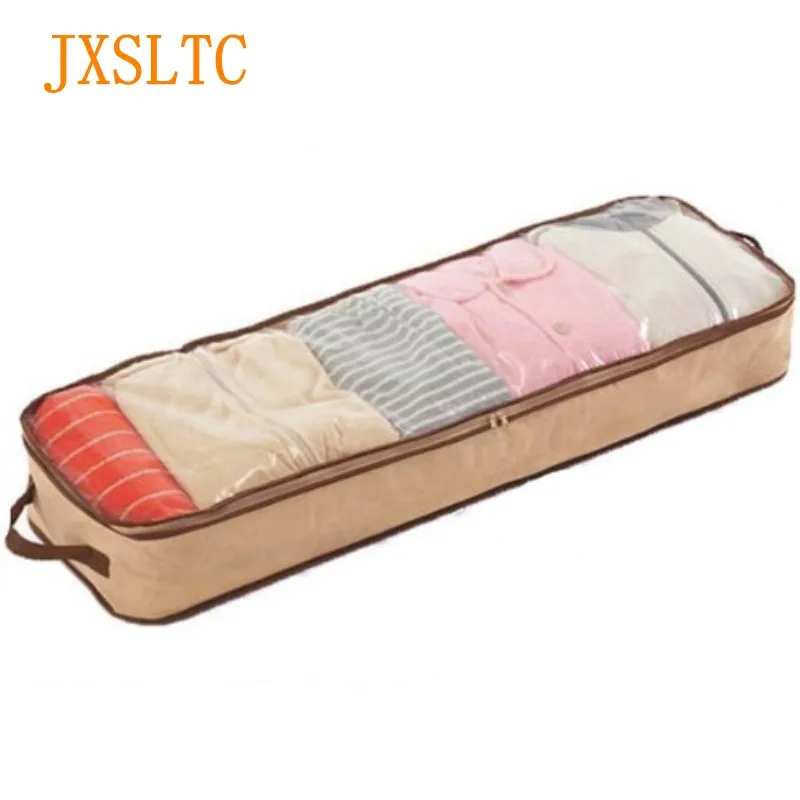 

JXSLTC Portable Home Cover For Clothes Storage Container Beige Cubic Organizer For Blankets Sweaters duvet Quilt Closet box bag