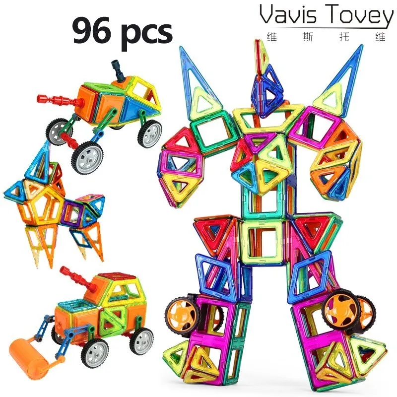 Vavis Tovey 3D 168/96 шт средних размеров Магнитная дизайнерская модель автомобиля DIY