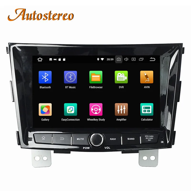 Discount DSP 4+64GB Android 9.0 Car CD DVD Player GPS navigation For Ssangyong Tivolan 2014+ head unit multimedia player tape recorder 7