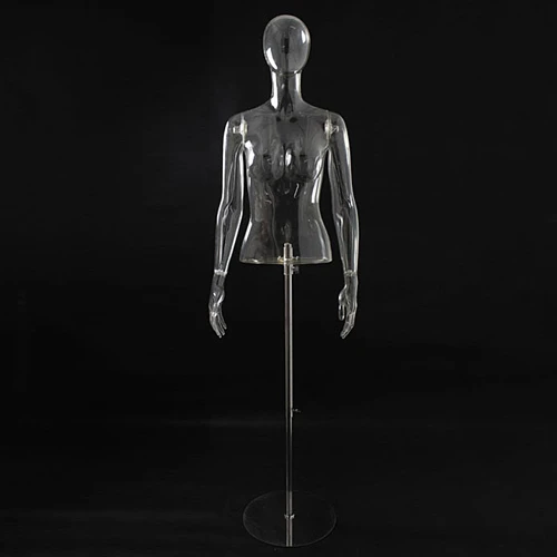 Clear Female Mannequin Torso w/ Flange