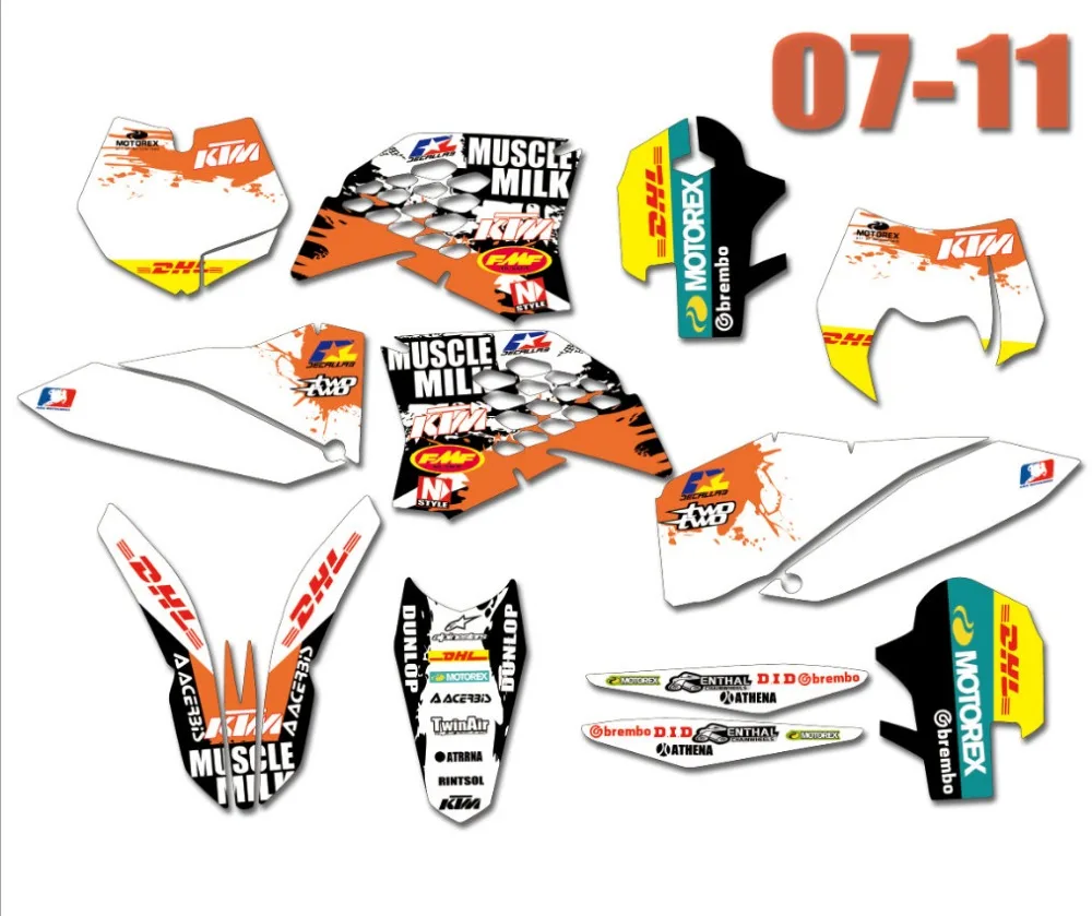 Dirt Bike Motocorss графические наклейки для KTM EXC 125 250 300 450 530 2008-2011 | Автомобили и мотоциклы