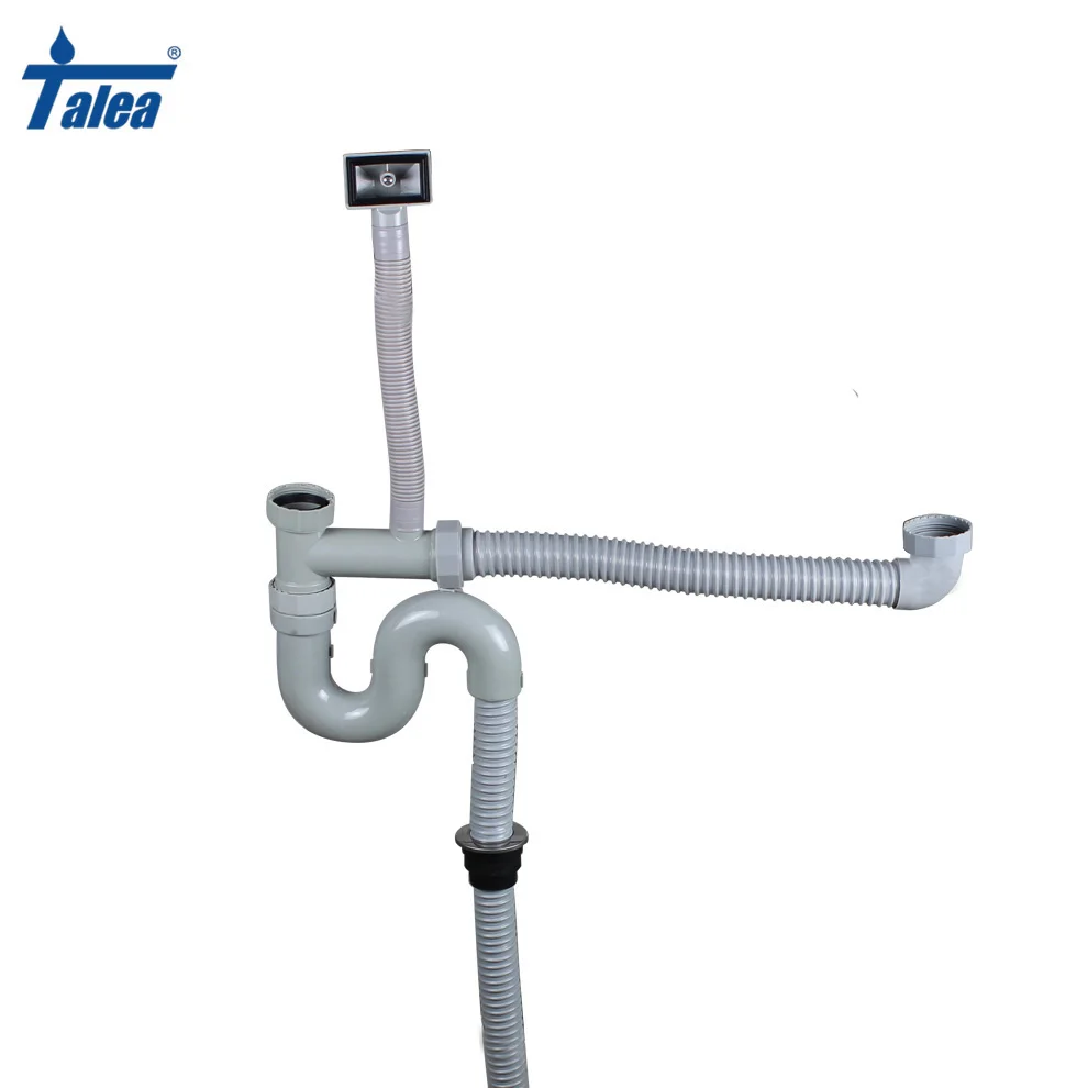 Us 15 27 Talea Integrated Drain Hose Double Sink Strainer Hose Drain Pipes With Overflow Cess Pipe Kitchen Sink Drainer Plumbing In Pipes From Home