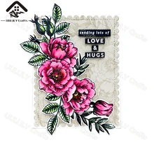 UULULY рукоделие марки 11*16 см Новые прозрачные штампы для скрапбукинга красивые цветы прозрачные штампы и штампы