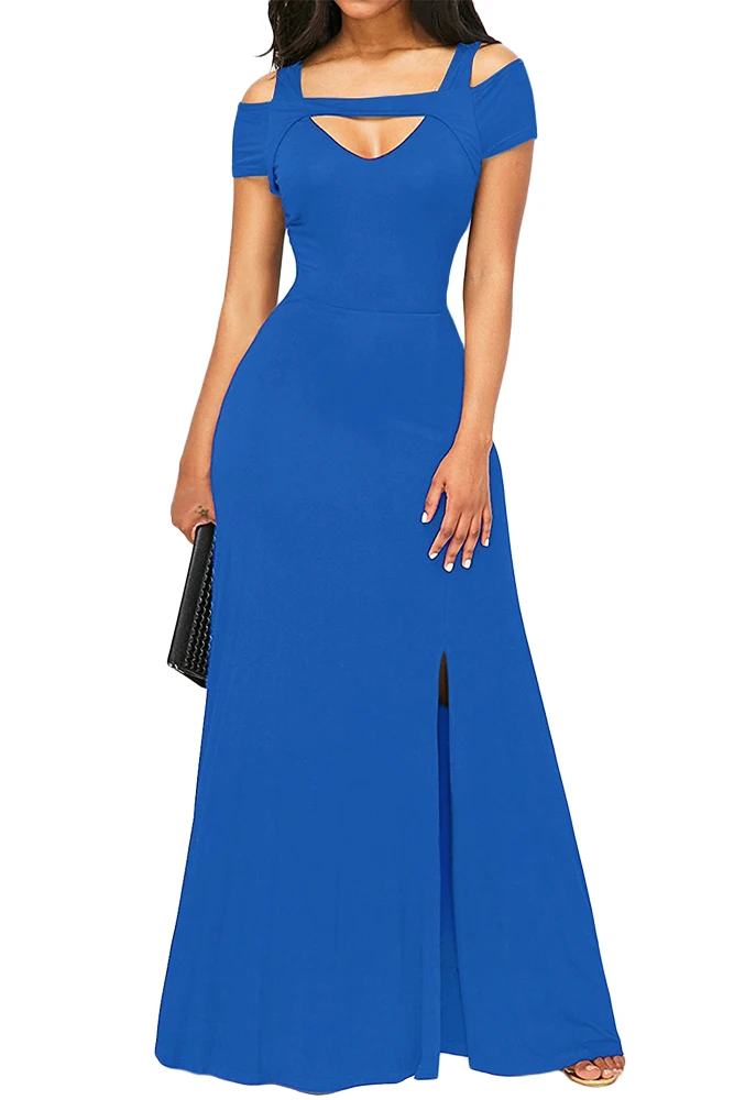Royal-Blue-Cold-Shoulder-Front-Slit-Flare-Maxi-Dress-LC61752-4-1