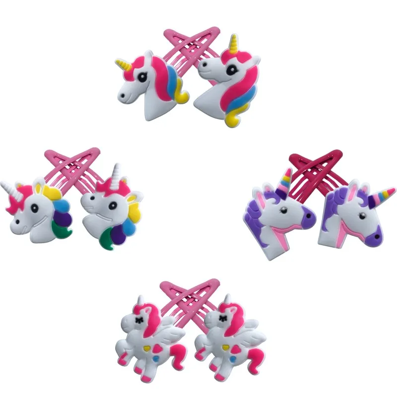

10pcs/5Pairs Unicorns Hair Clips Kids Hairpins Pink Hair Accessories for Girls Cute Hairgrips Headwear Hair Clips Party Gifts