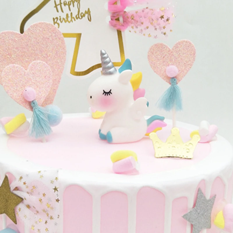 

Cake Topper Decorations Baby Shower Kids Favors Horse Cloud Hot Air Balloon Cupcake Toppers Happy Birthday Party