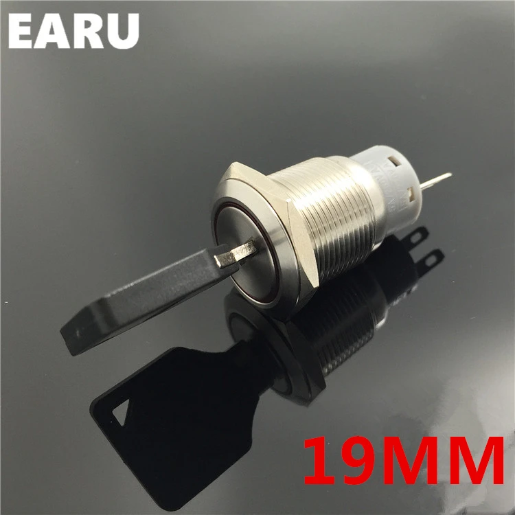1Pc 19Mm Interruttore Di Blocco A Chiave Impermeabile In Acciaio Inossidabile 5A Ac250V 2 3 Posizioni Interruttore A Chiave Interruttore Di Commutazio