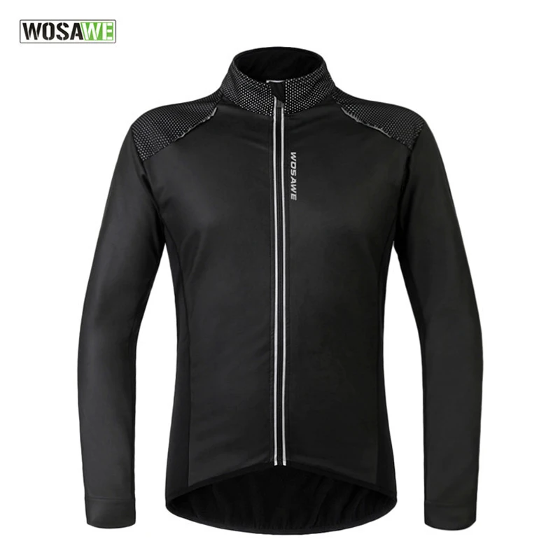 

WOSAWE Cycling Thermal Jacket Men Women Waterproof Windproof Coat Long Sleeve Fleece Winter Cycling Jacket Warm Sportwears