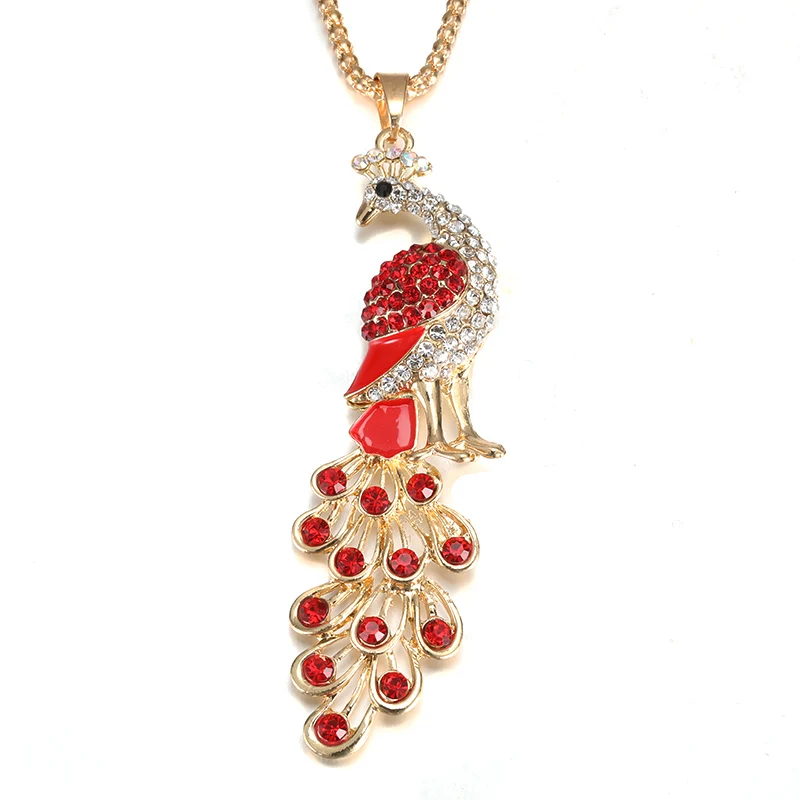 

MODKISR wholesale suspension Gold Hollow high quality peacock metal Necklace Opal AAA zircon pendants women's jewelry