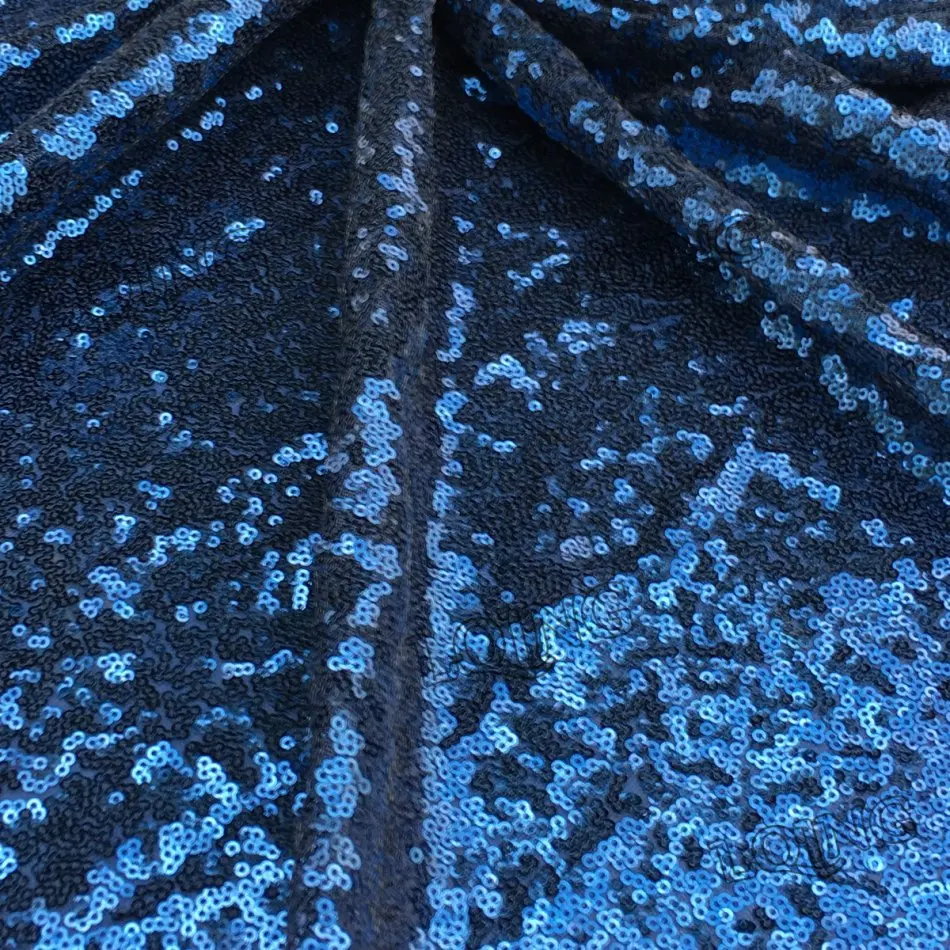 navy blue sequin fabric-002