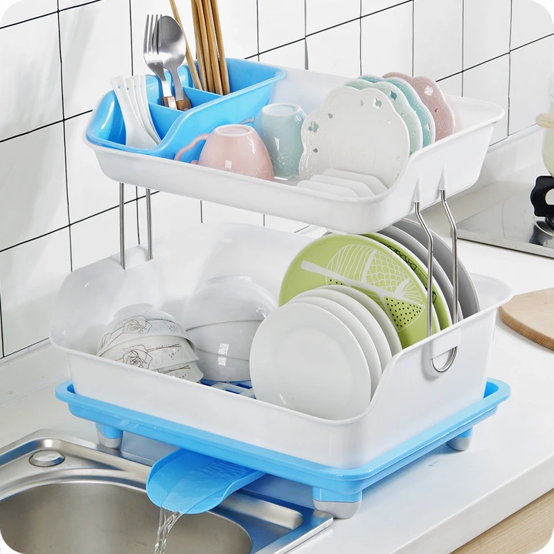 

Creative Plastic Plus Stainless Steel Multipurpose Partition Basket Organizer Home Kitchen Dishes Chopsticks Debris Storage Rack