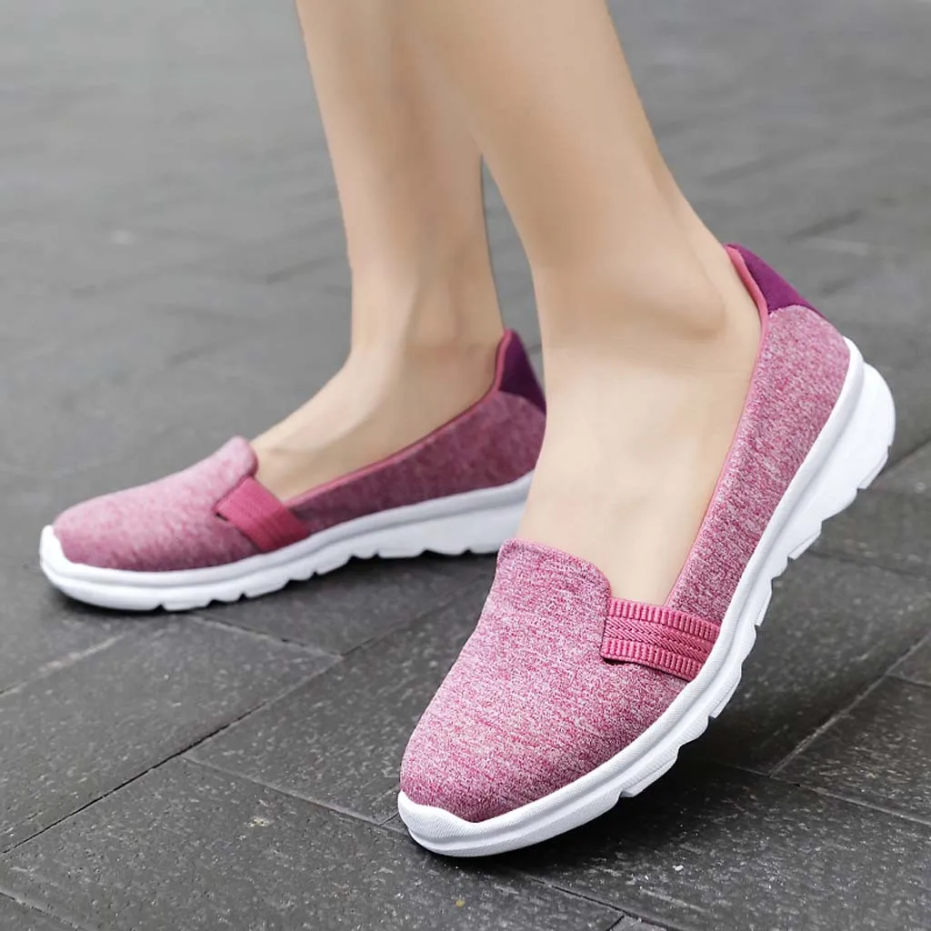 Summer women shoes women Breathable Mesh sneakers shoes ballet flats ladies slip on flats loafers shoes Plus size#N3
