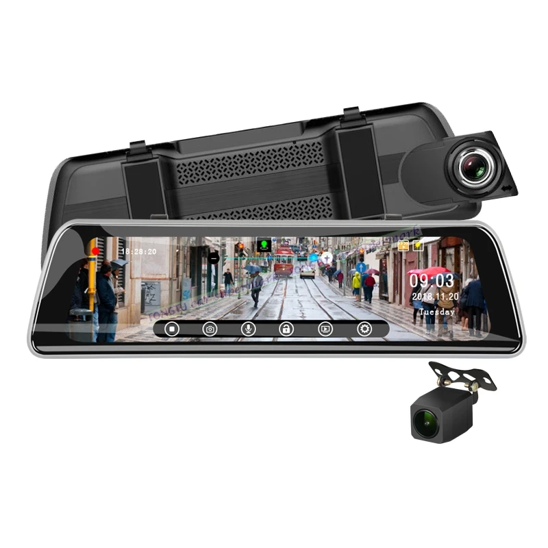 

Streaming 9.35" IPS Touch Car Mirror video Camera GPS Track WDR FHD 1080P Dash camera with 720P rear cam Recorder DVR