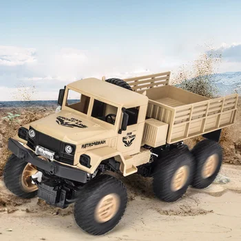

JJRC Q68 1:18 2.4G Six-Wheeled RC Military Truck - RTR 10km/H Speed Non-Slip Wear-Resistant Tires Iron Cover Motor RC Cars Gifts