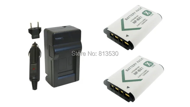 2X NP-BX1 NPBX1 BX1 Battery+Charger for Sony Cyber-shot RX1,RX100,RX100 IV,WX300,H400,HX300,HDR-AS10,AS200VR,CX240,PJ275,PJ440