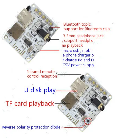 5 в DIY Bluetooth аудио приемник модуль, беспроводной модуль, без потерь аудио колонки, усилитель мощности платы, модифицированный Bluetooth 4,2