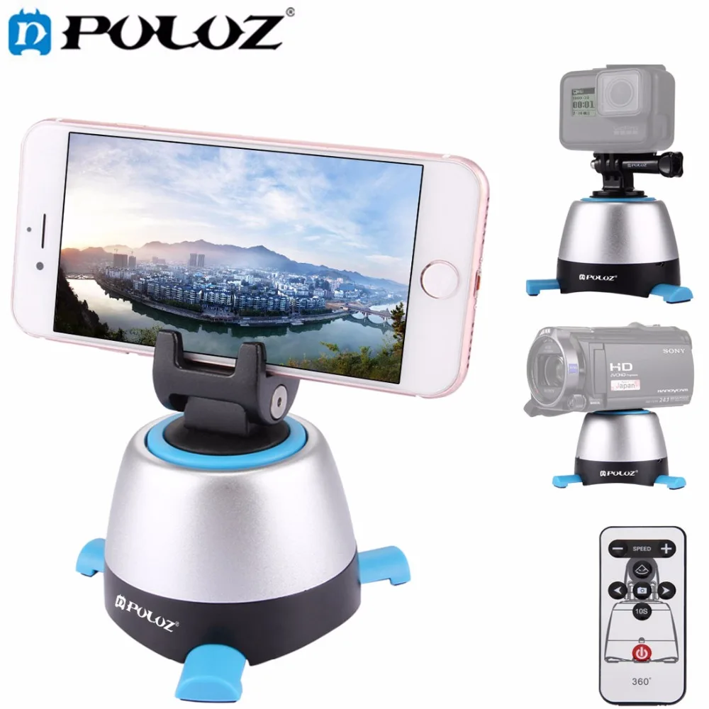 

PULUZ Electronic 360 Degree Rotation Panoramic Tripod Head with Remote Controller Rotating Pan Head for Smartphone GoPro Camera