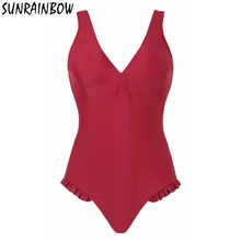 SUNRAINBOW женский цельный купальный костюм плотная одежда для купания сексуальный летний купальник винтажный купальник в стиле ретро Купальники больших размеров XL