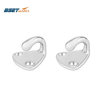 

2PCS BEST MATEL Stainless Steel 316 Pad Eye Fender Fending Hook Rope Boat Sail Tug Ship marine Hardware coat cap hook