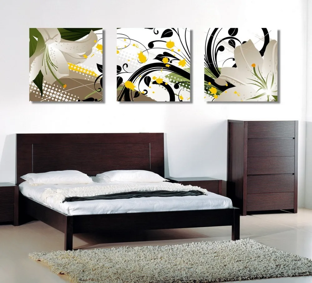 Canvas Prints modern flowers Oil Painting Picture Printed On Hot Sell Wall Home Decorative home Art Paint Beauty series | Дом и сад