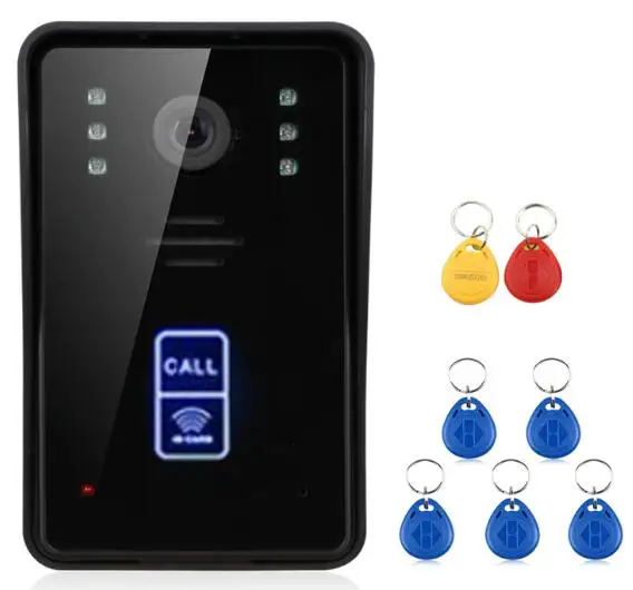 SmartYIBA видео домофон " видеодомофон+ кнопка выхода+ блок питания Управление идентификационными картами дверной звонок телефон двери для семьи виллы