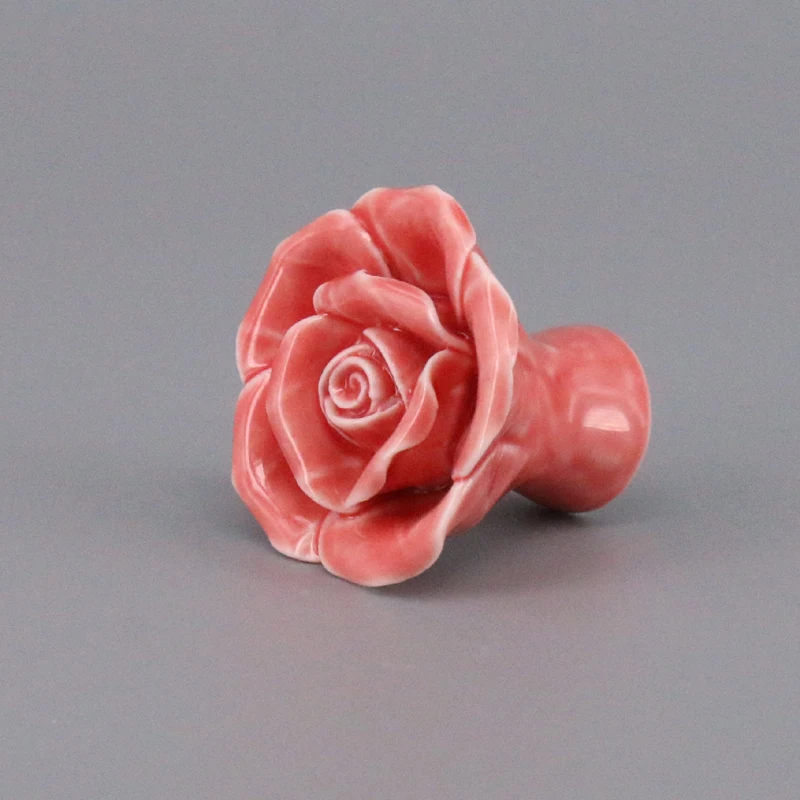 Poignée Bouton de Porte Vintage Fleur Rose pour Tiroir Placard Meuble