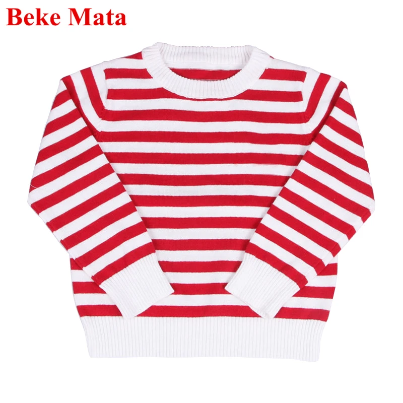 

BEKE MATA Baby Sweaters For Girls Winter 2017 Striped Toddler Boy Sweaters Pullover O-neck Knit Kids Cardigan Children Outerwear