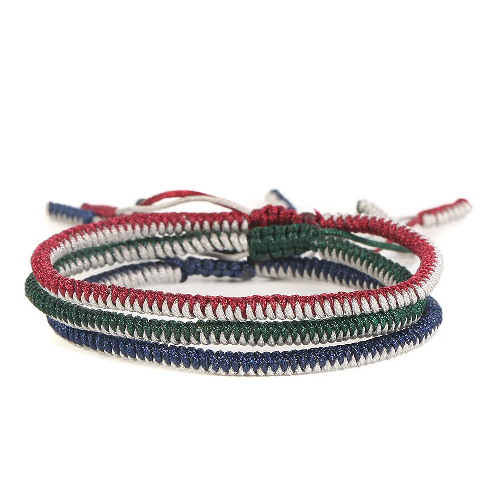 

New Tibetan Buddhism Handmade Knots Lucky Rope Bracelet Women Men Adjustable Length Charm Bracelets Bangles