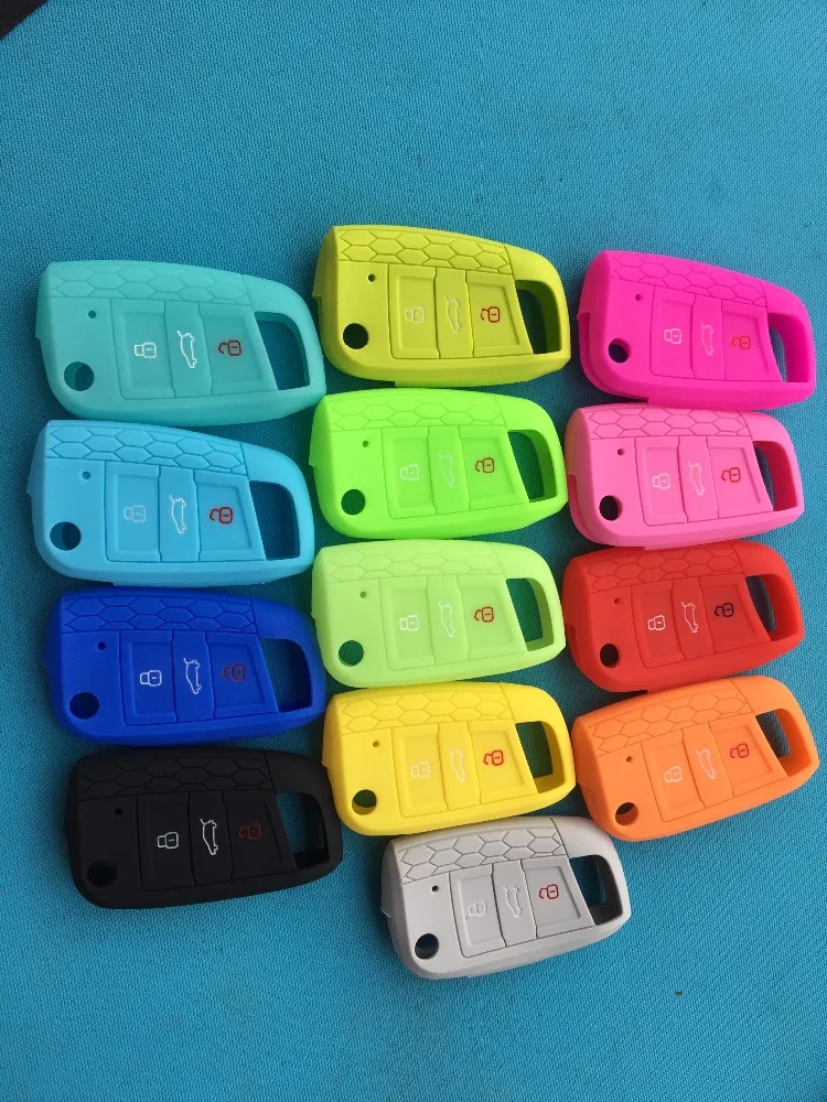 

3 Buttons Silicone Cover Case Shell Key Fob Bag For For VW Golf 7 GTI MK7 For Skoda Octavia A7 For Seat key shell Cover Case