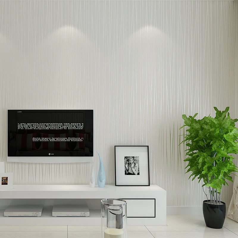 

SWP16-005-1 Minimalist  Non-woven Wallpaper Plain Living Room Warm Solid Vertical Striped Wallpaper Roll Bedroom TV Backdrop