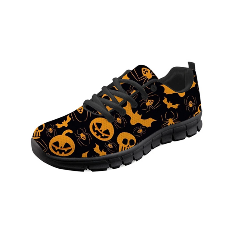 

THIKIN Women Cartoon Halloween pumpkin pattern Fashion Female Light Comfortable Walking Shoes Customized Nurse Medical Sneakers