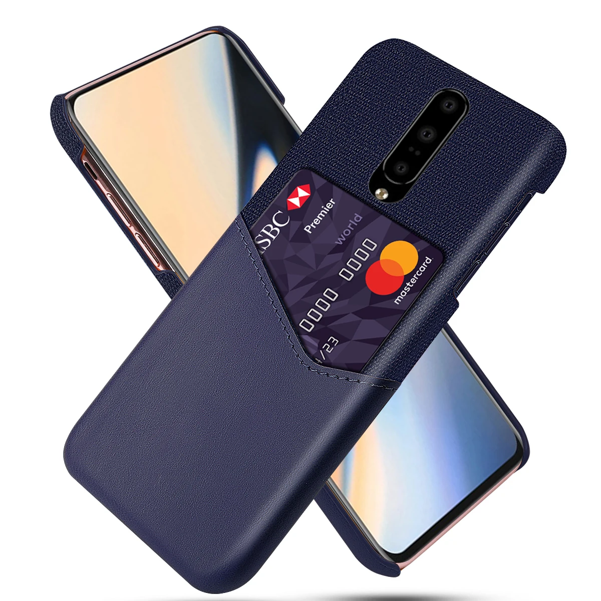 For Oneplus 7 Case PU Leather Card Holder Splicing Soft Fabric Cloth Slim Cover for Pro One Plus Shockproof |