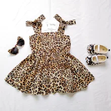 Платье для девочек Детские платья для девочек; Детские платья; инфантильное платье леопардовая расцветка бантом ребенок дошкольного возраста девочки Младенец одежда для девочек модная красивая балетная пачка