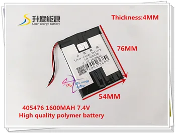 

7.4V 1600mAH 405476 polymer lithium ion / Li-ion battery for tablet pc power bank cell phone speaker GPS