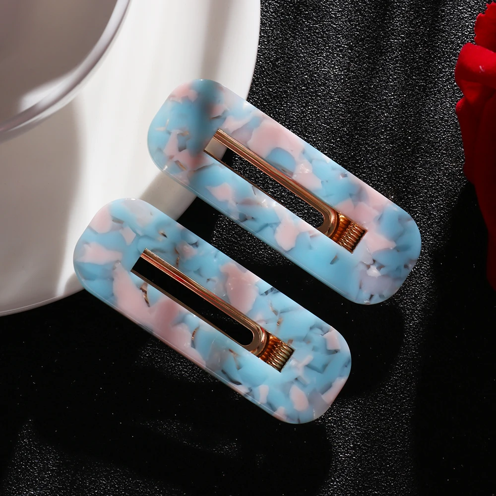 

1Pair Japan Style Women Acetic Acid Hair Clips Hairpins Leopard Print Waterdrop Barrettes Girls Hairgrips Hair Accessories