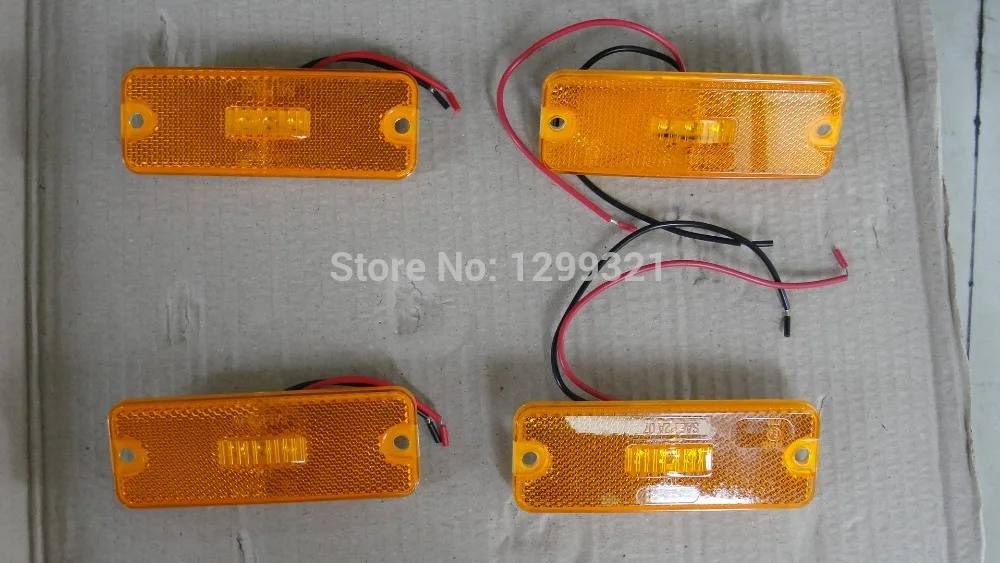 Бесплатная доставка 12V 4 шт. ''желтый светодиодный Прямоугольный Отражатель