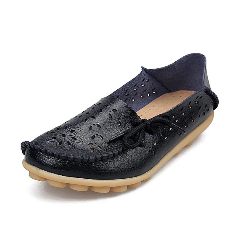 KemeKiss/20 цветов; женская обувь из натуральной кожи на плоской подошве; модная обувь для отдыха; женские офисные вечерние туфли; размеры 34-44 - Цвет: Черный