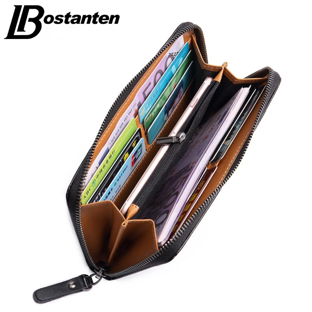 Мужские кошельки BOSTANTEN из искусственной кожи деловой бренд держатель для карт