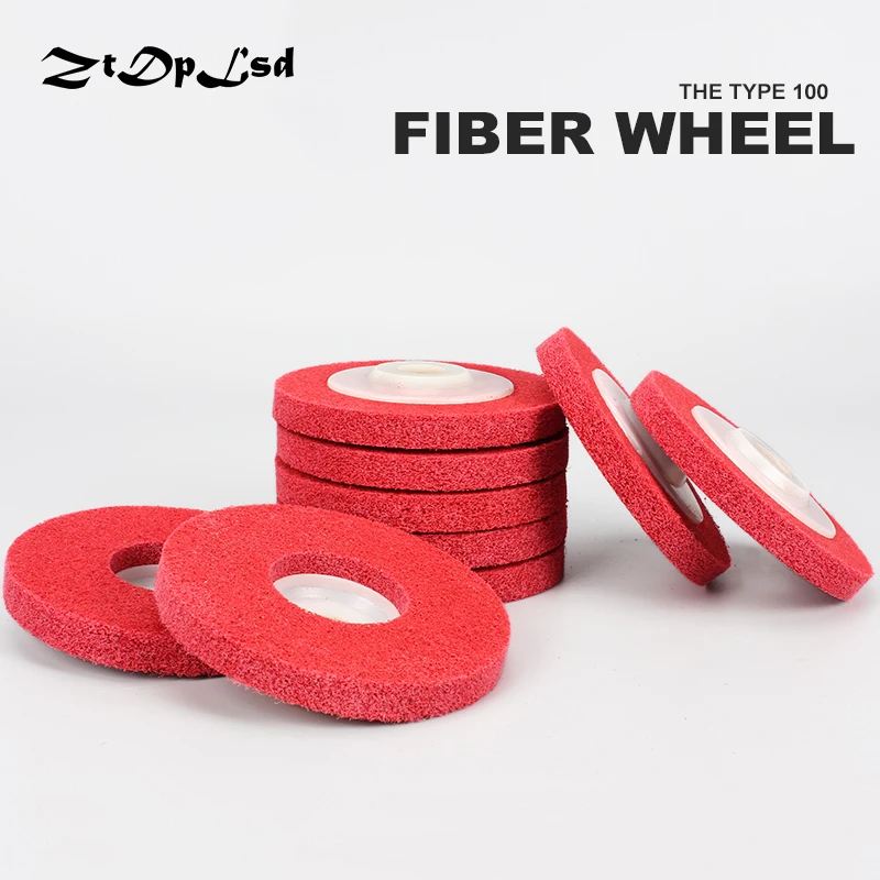 ZtDpLsd 1Pcs 4" 100mm Red Sanding Disc Diameter Fiber Grinding Nylon