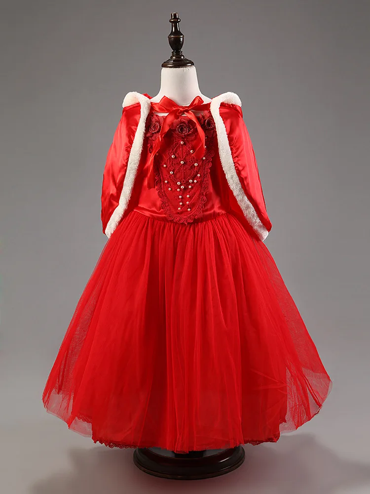 Модные праздничные платья на день рождения; костюмы на Хэллоуин для малышей; Детский костюм Красной Шапочки для девочек