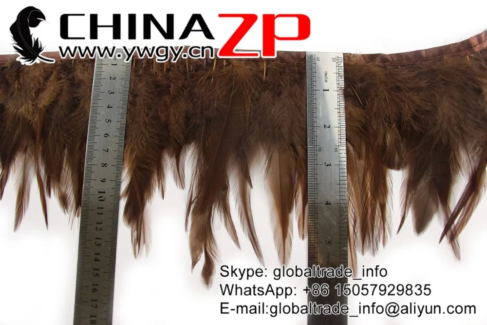 Rooster Saddle Feathers Trim Fringe-Brown (13)