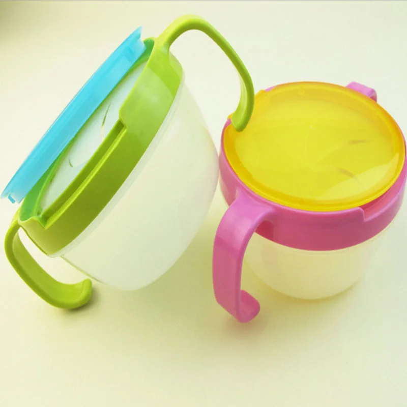 Вращающаяся на 360 градусов непроливающаяся посуда детская закуска чаша для еды, контейнер для кормления детей двойная ручка защита от проливов чашка