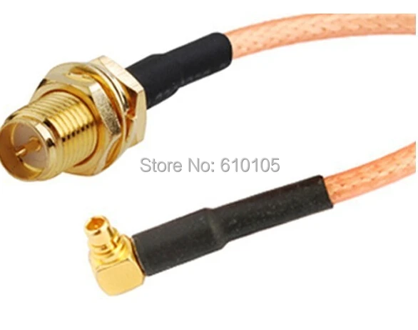 

1PC RG316 RP-SMA Female Jack bulkhead to MMCX Male Plug RA Pigtail Cable RG316 Cable 30cm