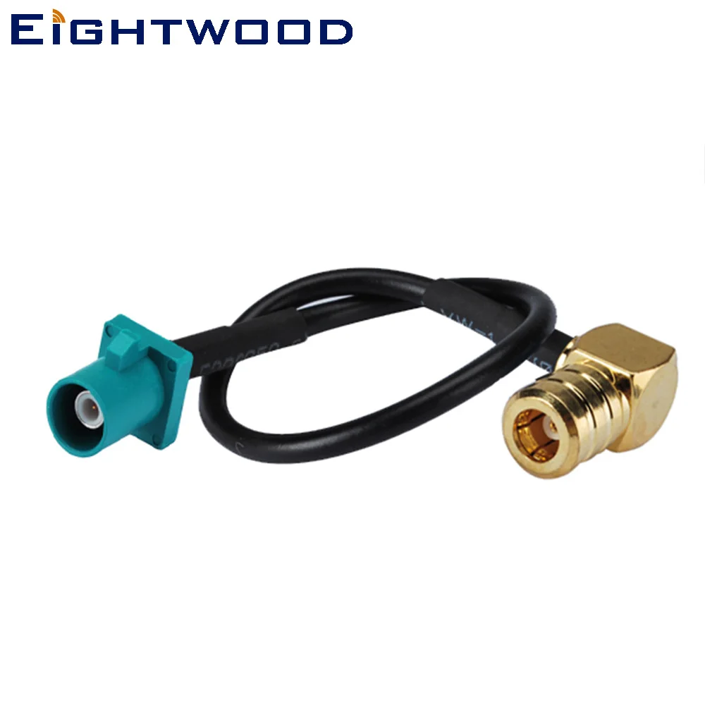 

Eightwood Car DAB Radio Antenna Aerial Adapter Cable Fakra Z Male to SMB Male Right Angle Pigtail Cable RG174 30cm Customizable