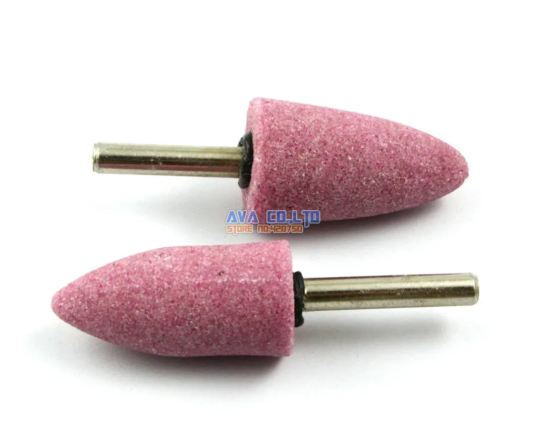 1 Set 2 Pieces Bullet Mounted Point Aluminum Oxide Abrasive Grinding Stone Bit 6mm Shankin