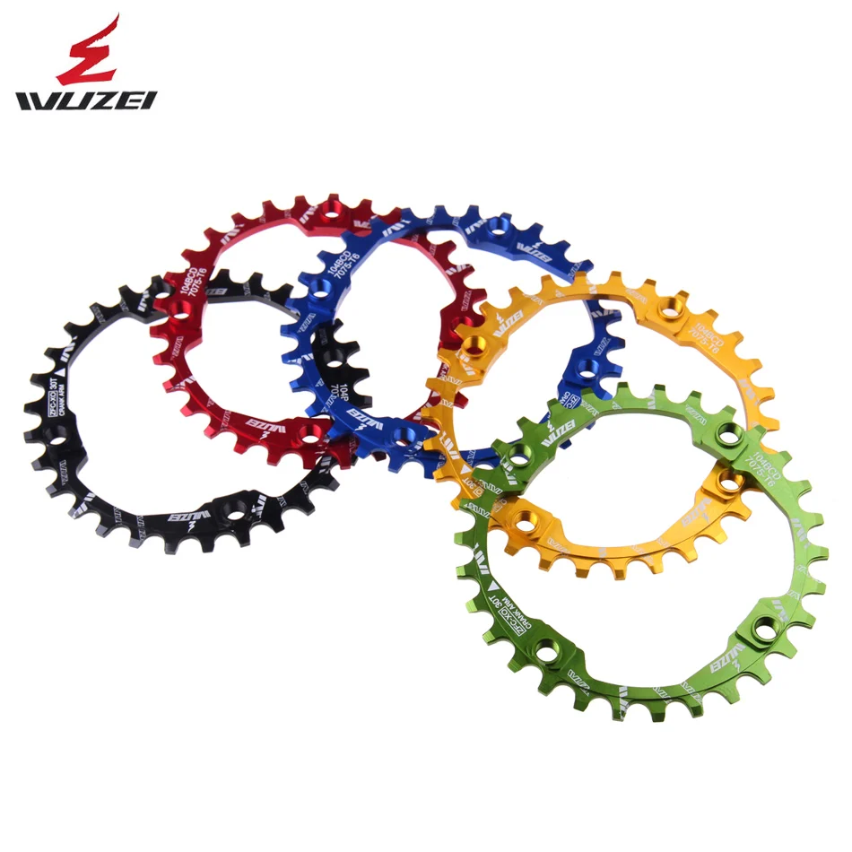 WUZEI велосипедная рукоятка 104BCD круглая форма узкая широкая 30T MTB цепь 7075-T6 велосипедная цепь велосипед круг коленчатый комплект одна пластина